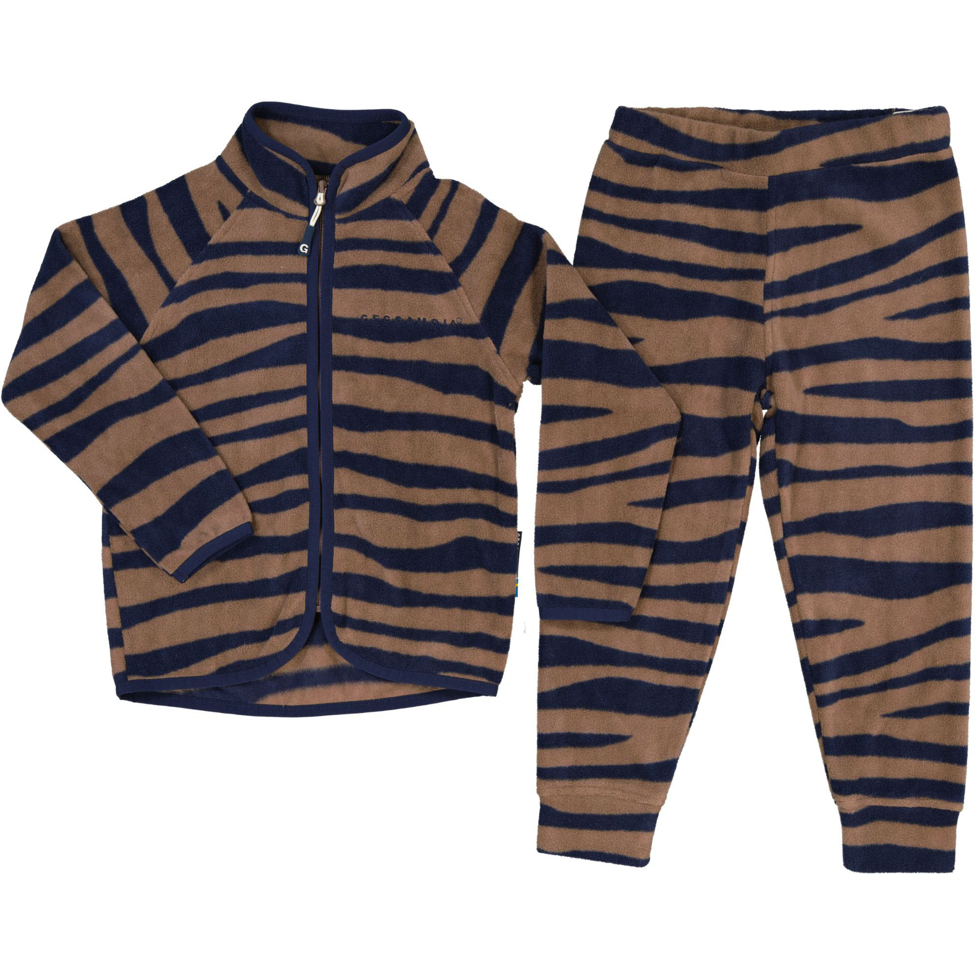 Fleece set Zebra navy/brown