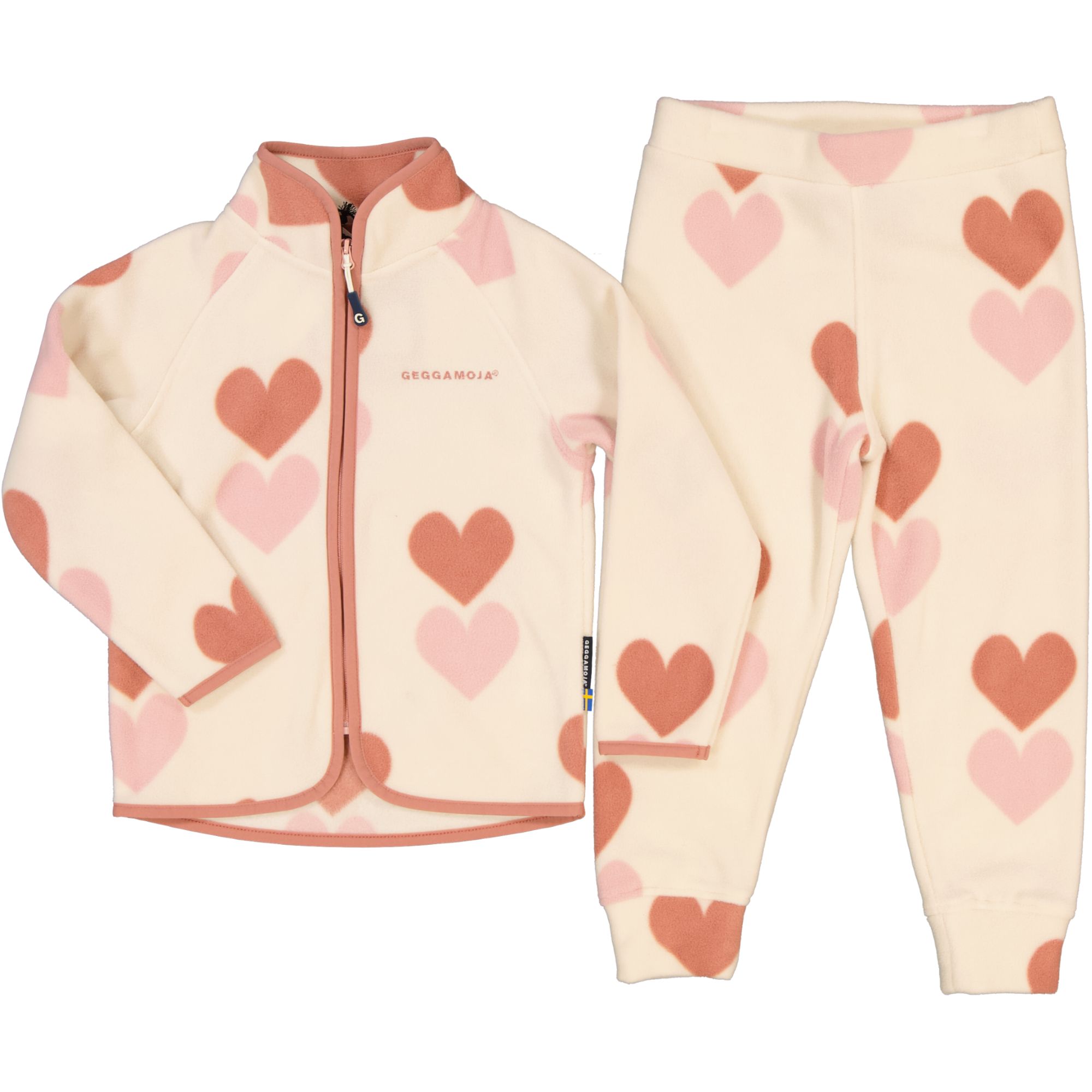 Fleece set Pink heart