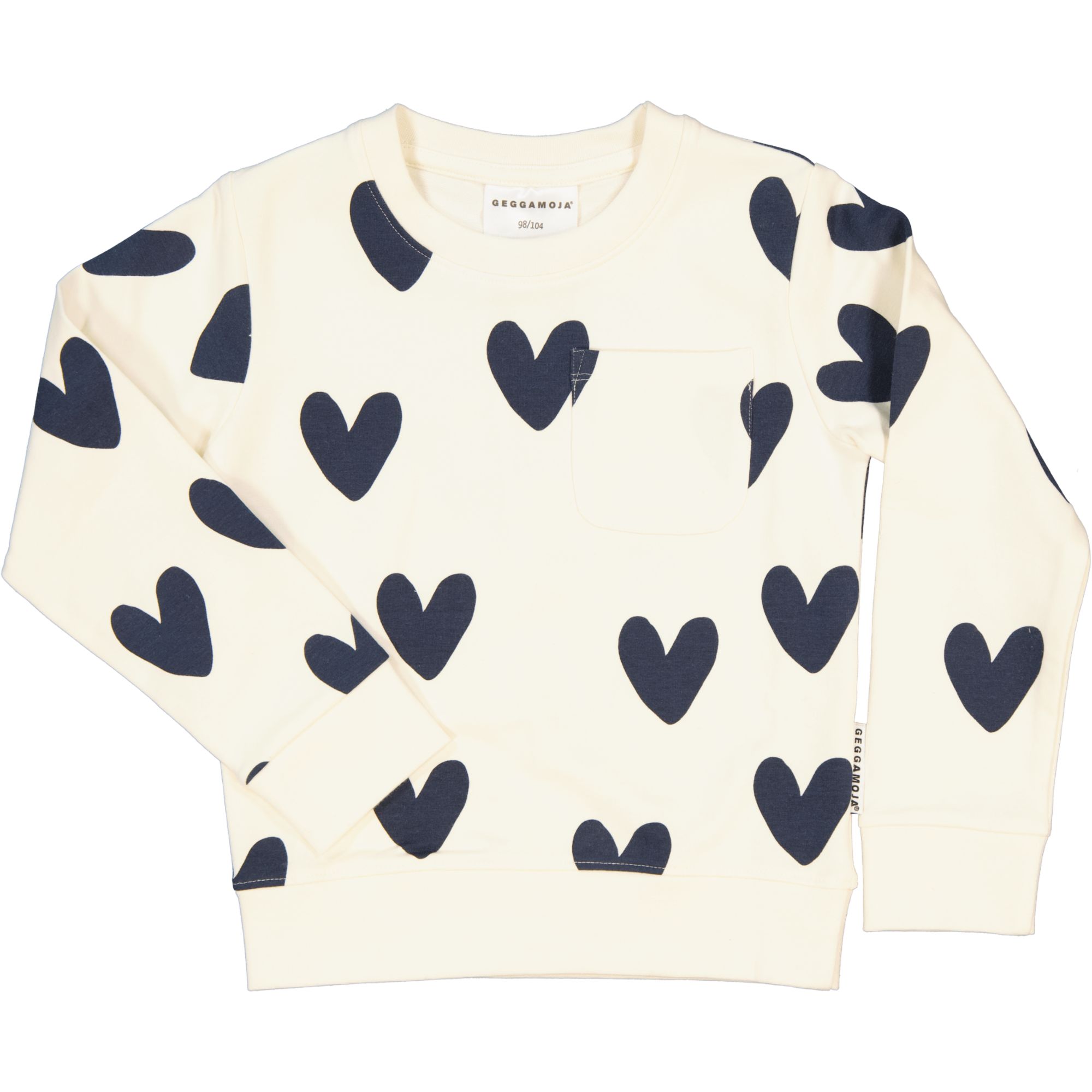 College crew neck Navy heart