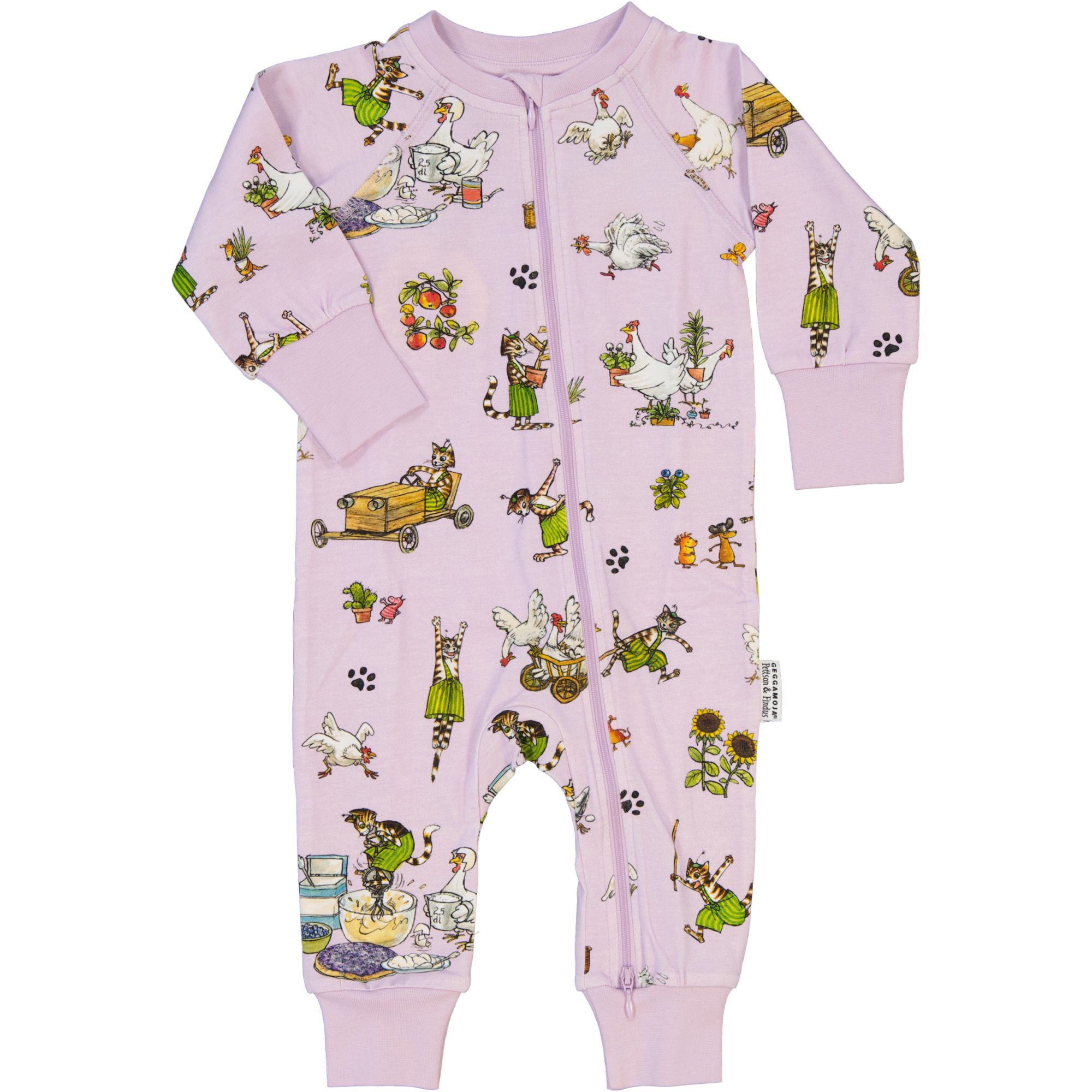 Pettson and Findus 2-way zip pyjamas Purple
