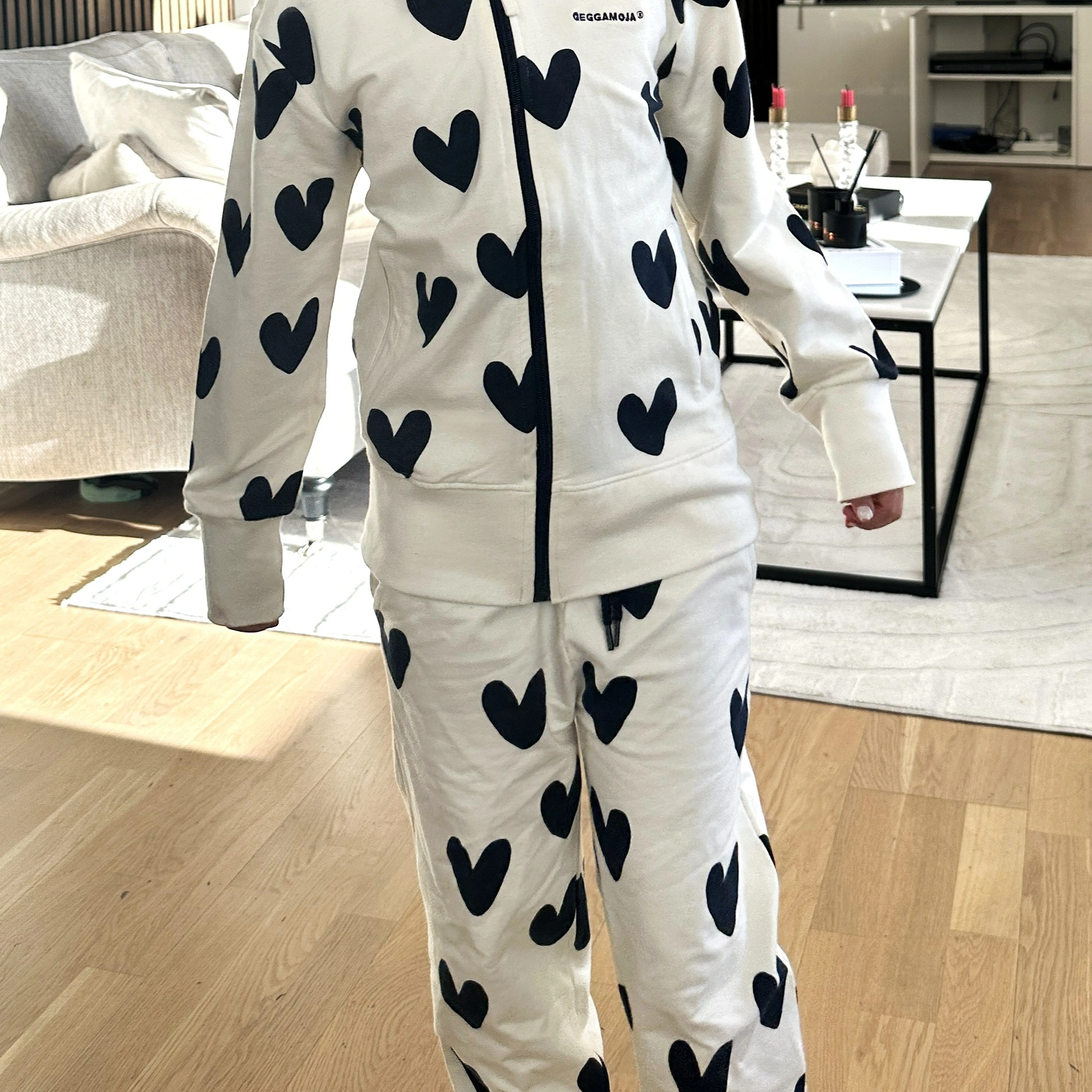 College pants Navy heart