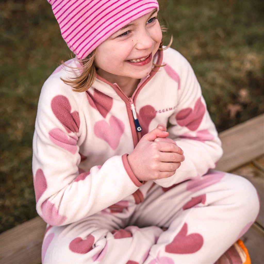 Fleece set Pink heart