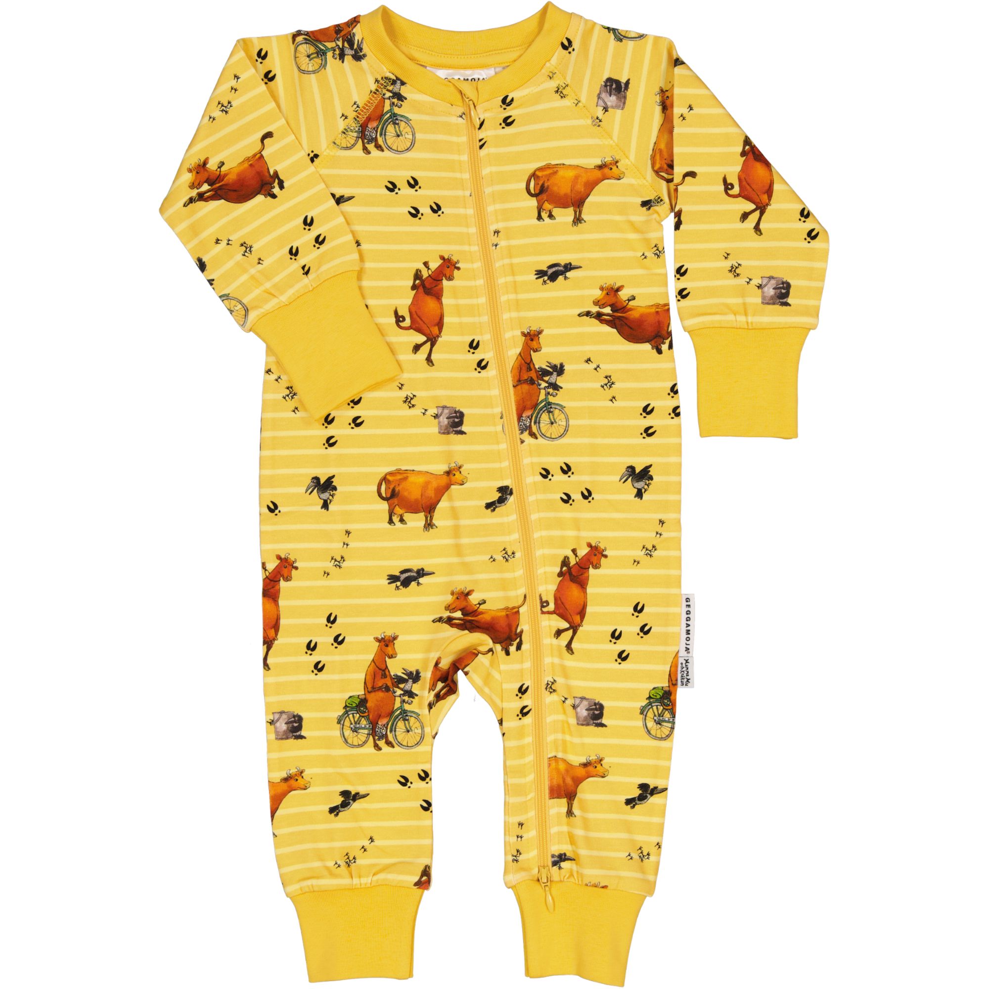 Mamma Mu Two zip pyjamas Yellow