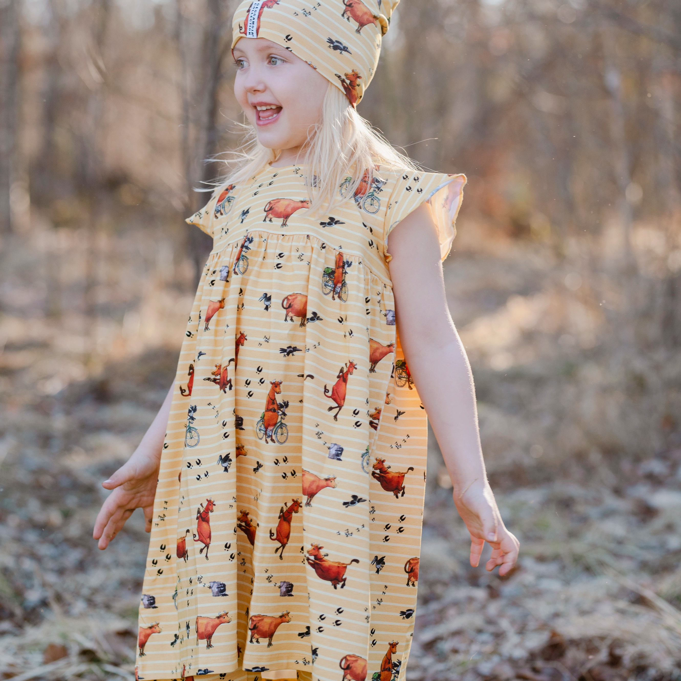 Mamma Mu flounce dress Yellow