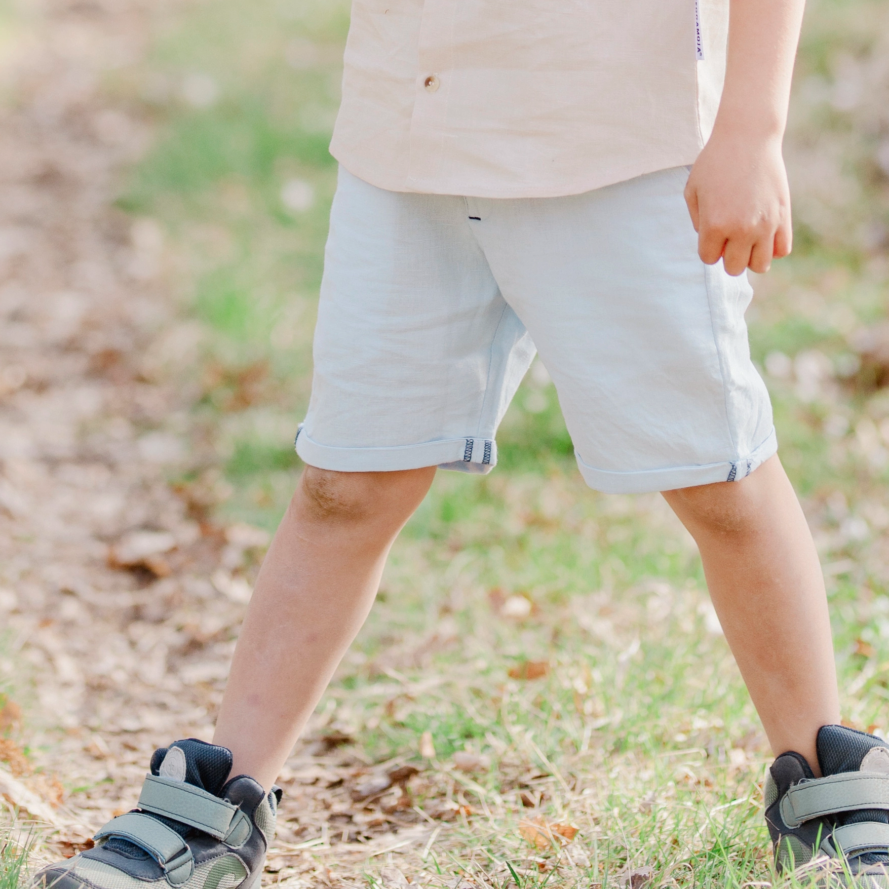 Linen shorts Light blue