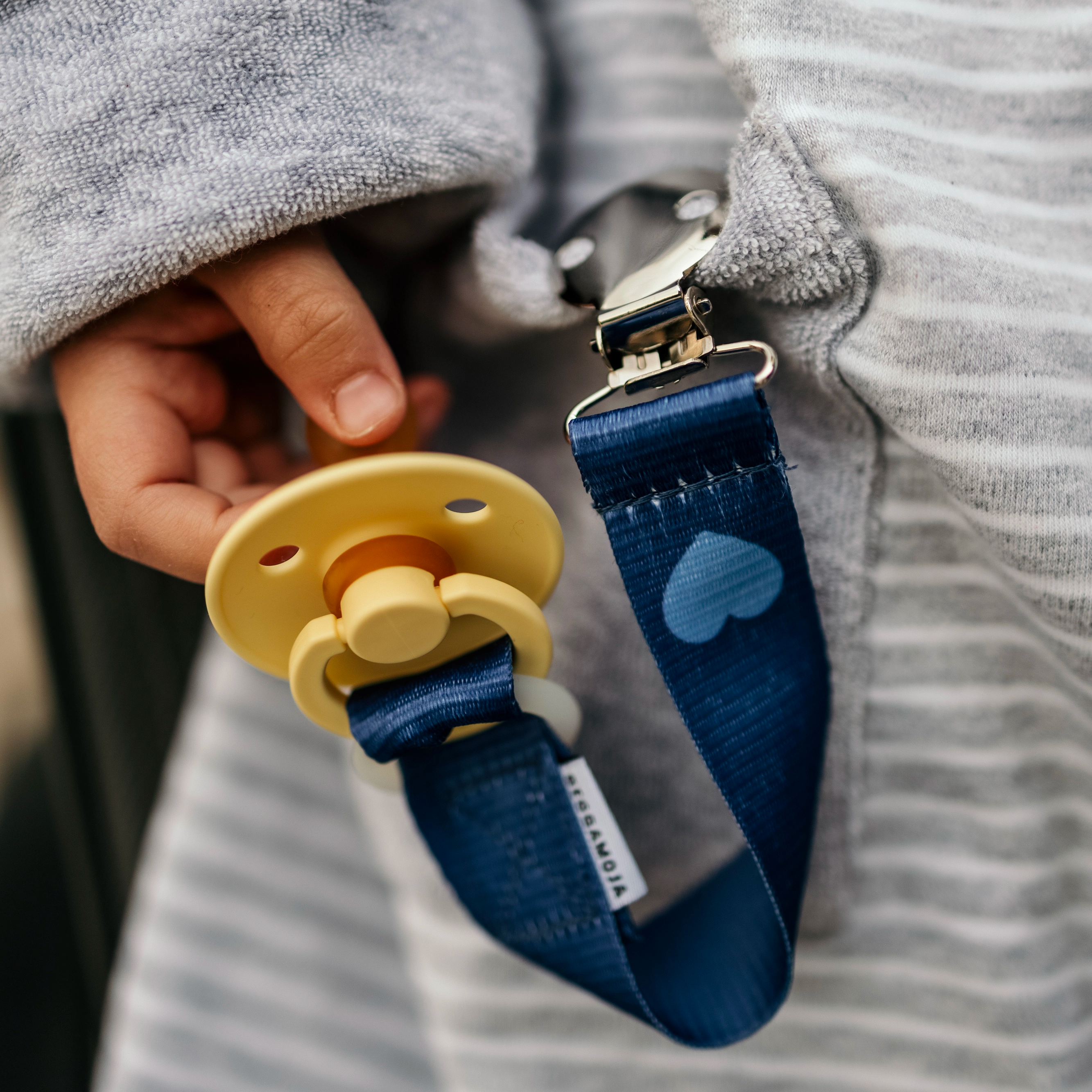 Pacifier Holder Blue Heart