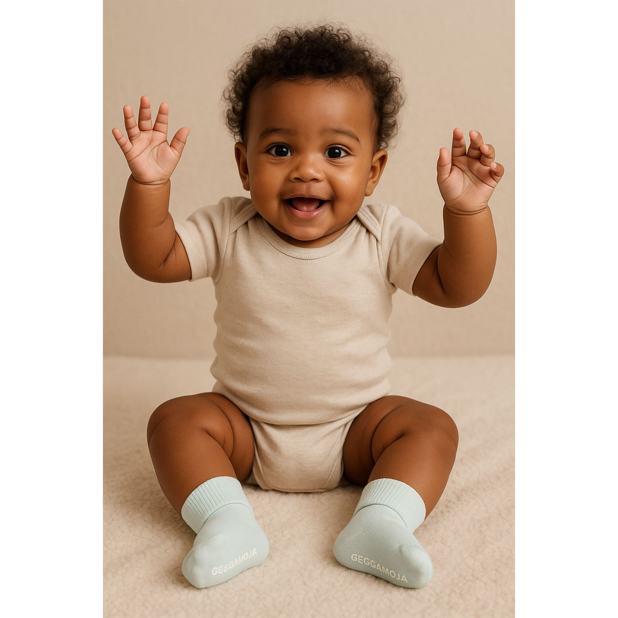 Baby socks 2-pack Grey/green