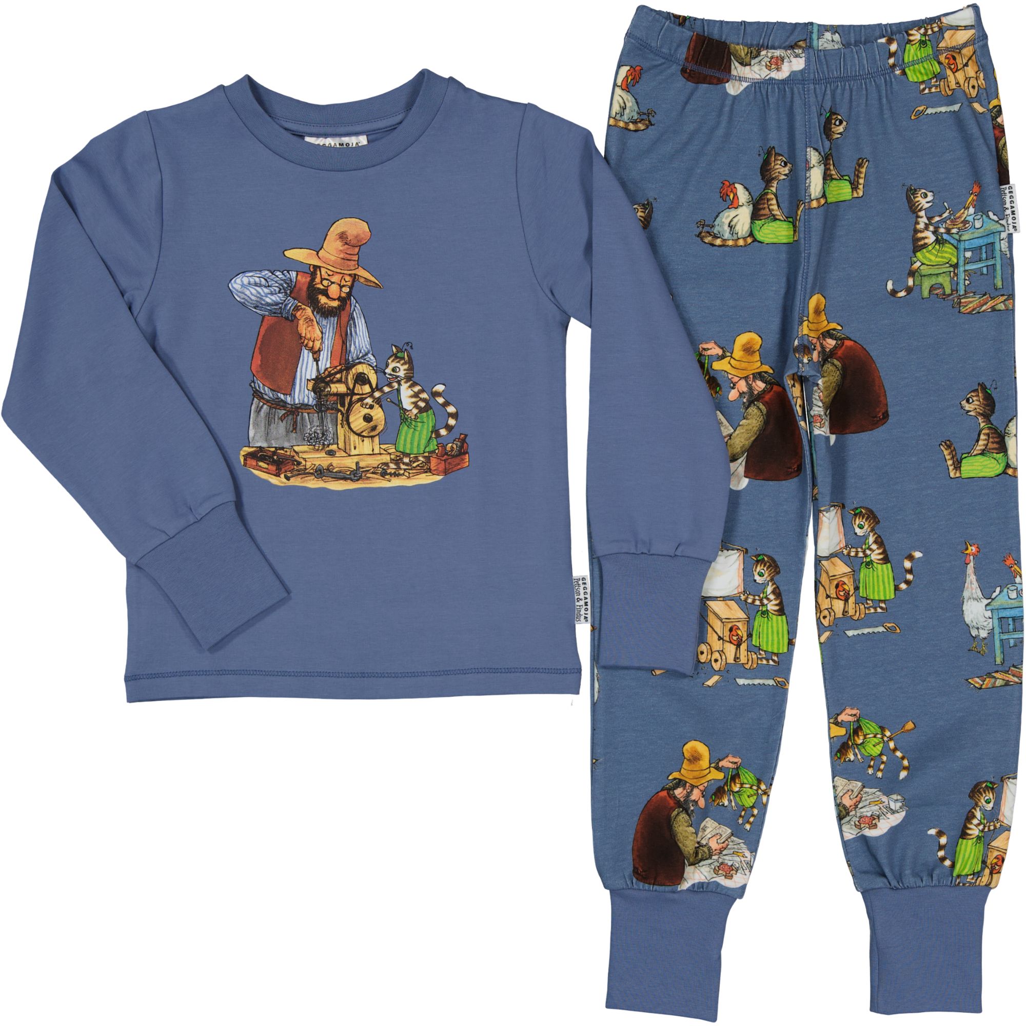 Pyjamas tvådelad Pettson och Findus Blå