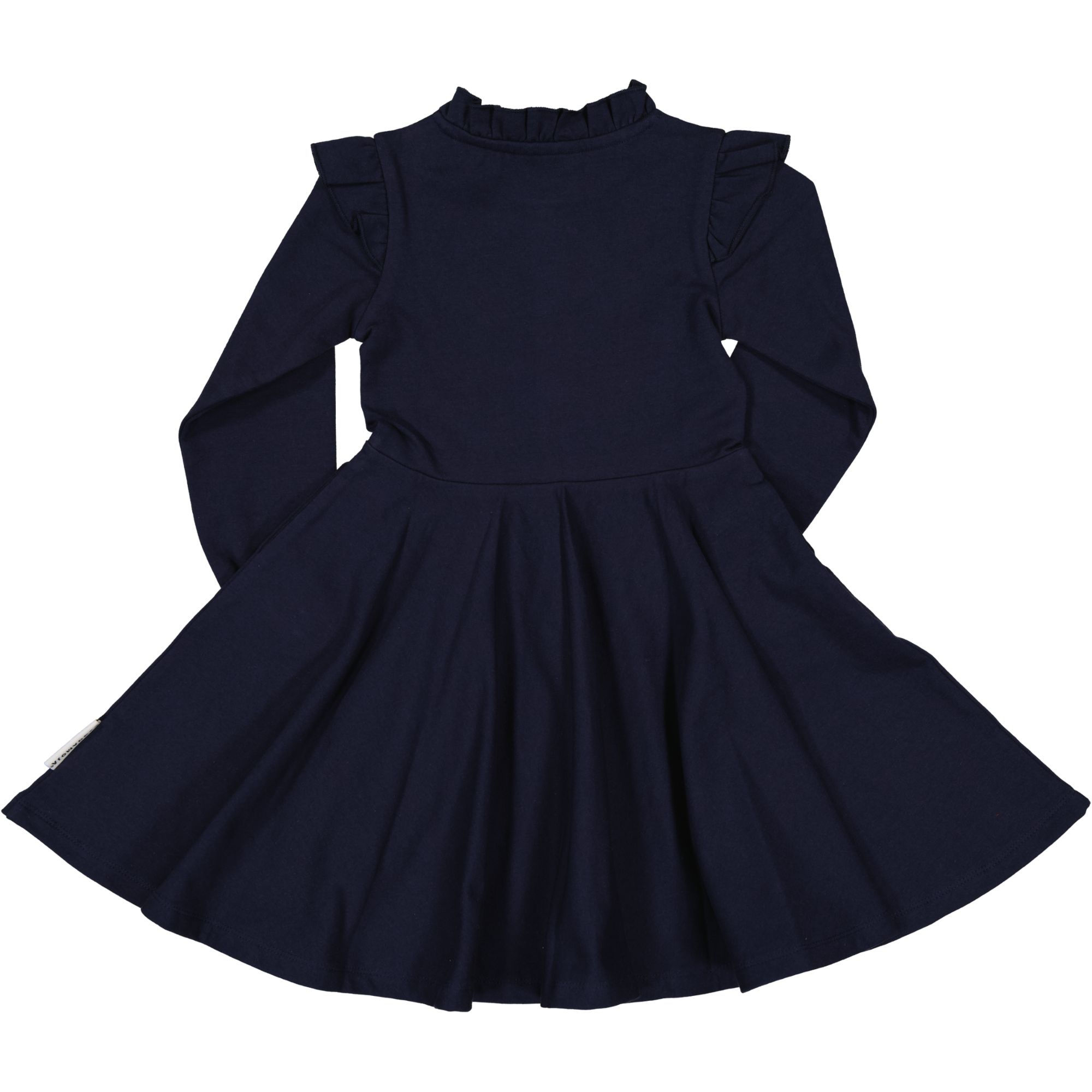 Klänning med volang Marinblå