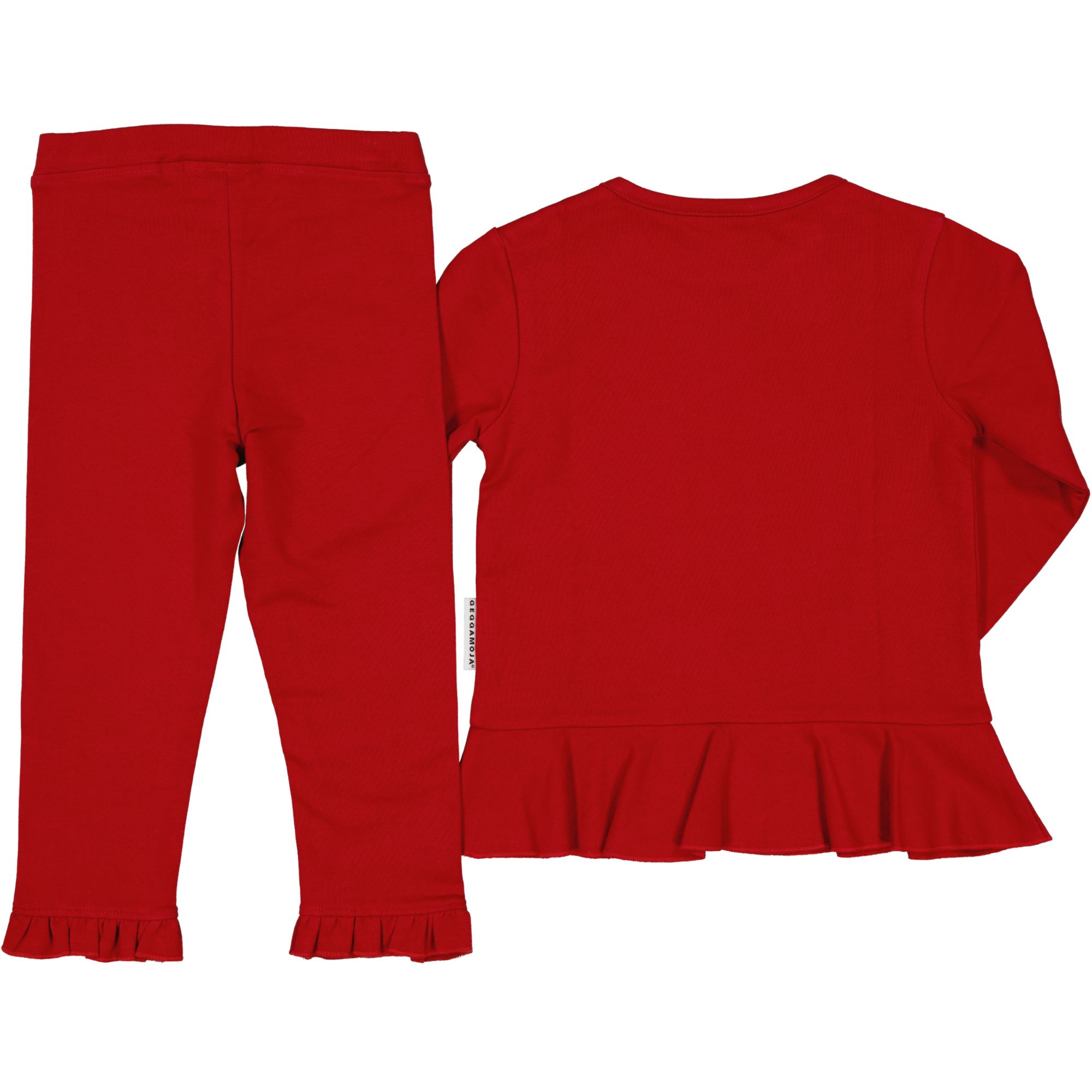 Tröja med leggings Mörkröd