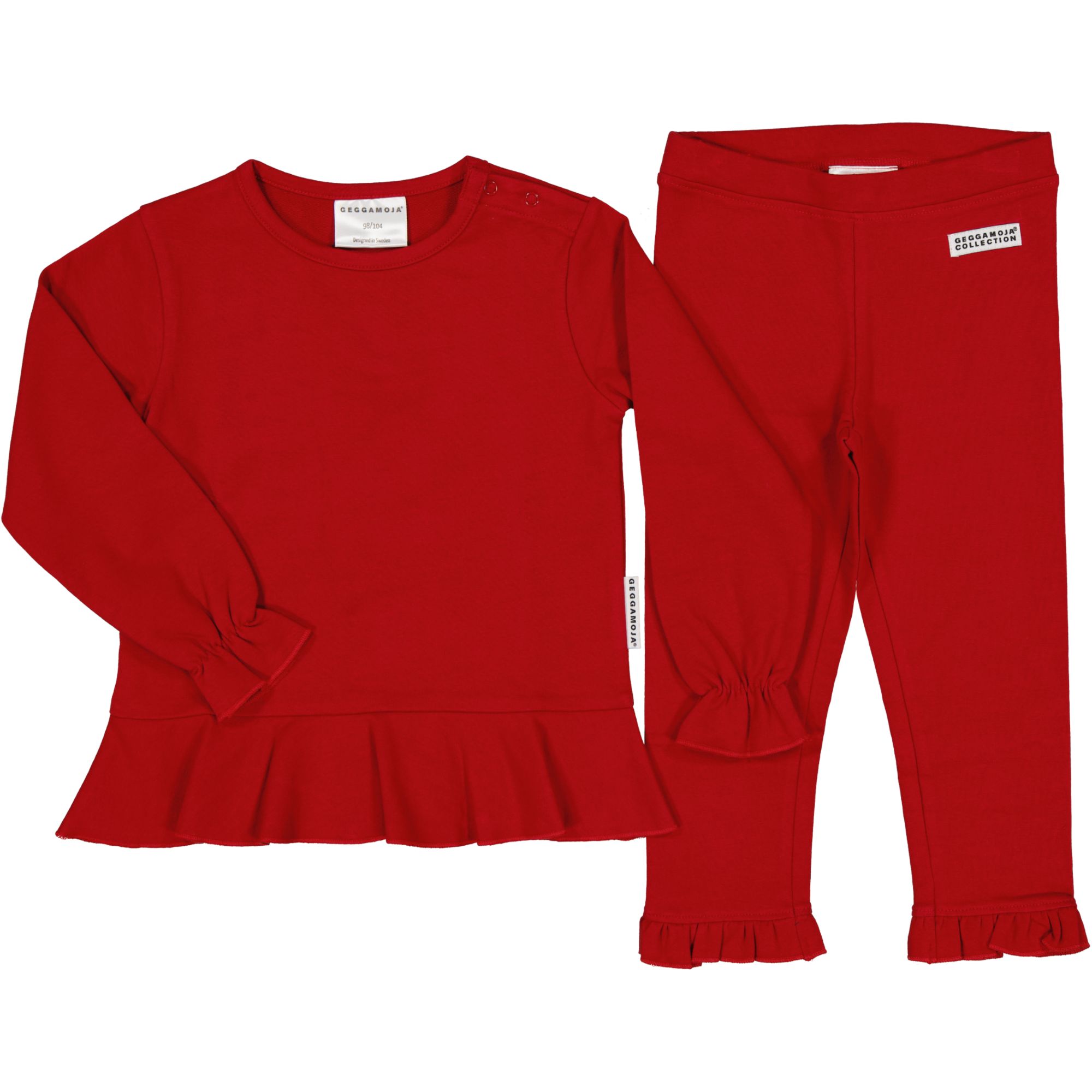 Tröja med leggings Mörkröd