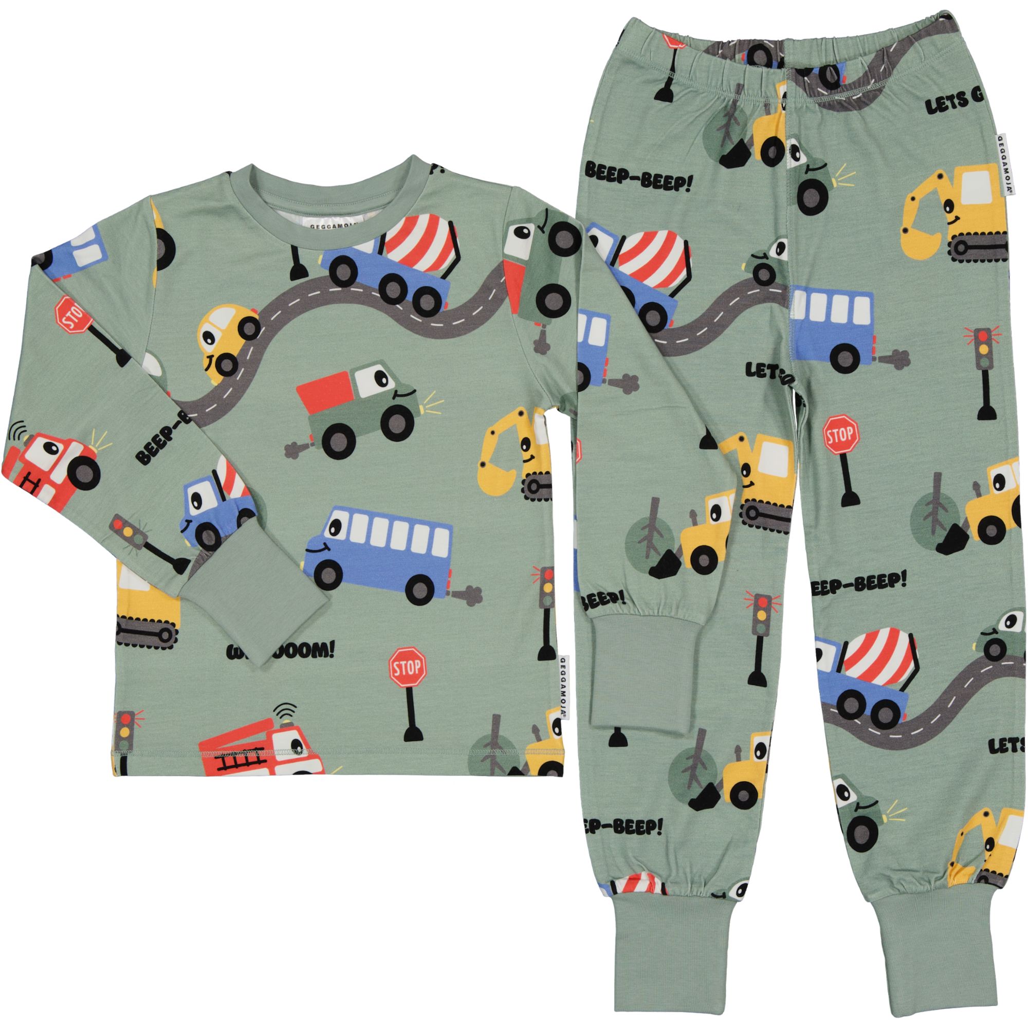 Pyjamas tvådelad Bambu Traktor Grön