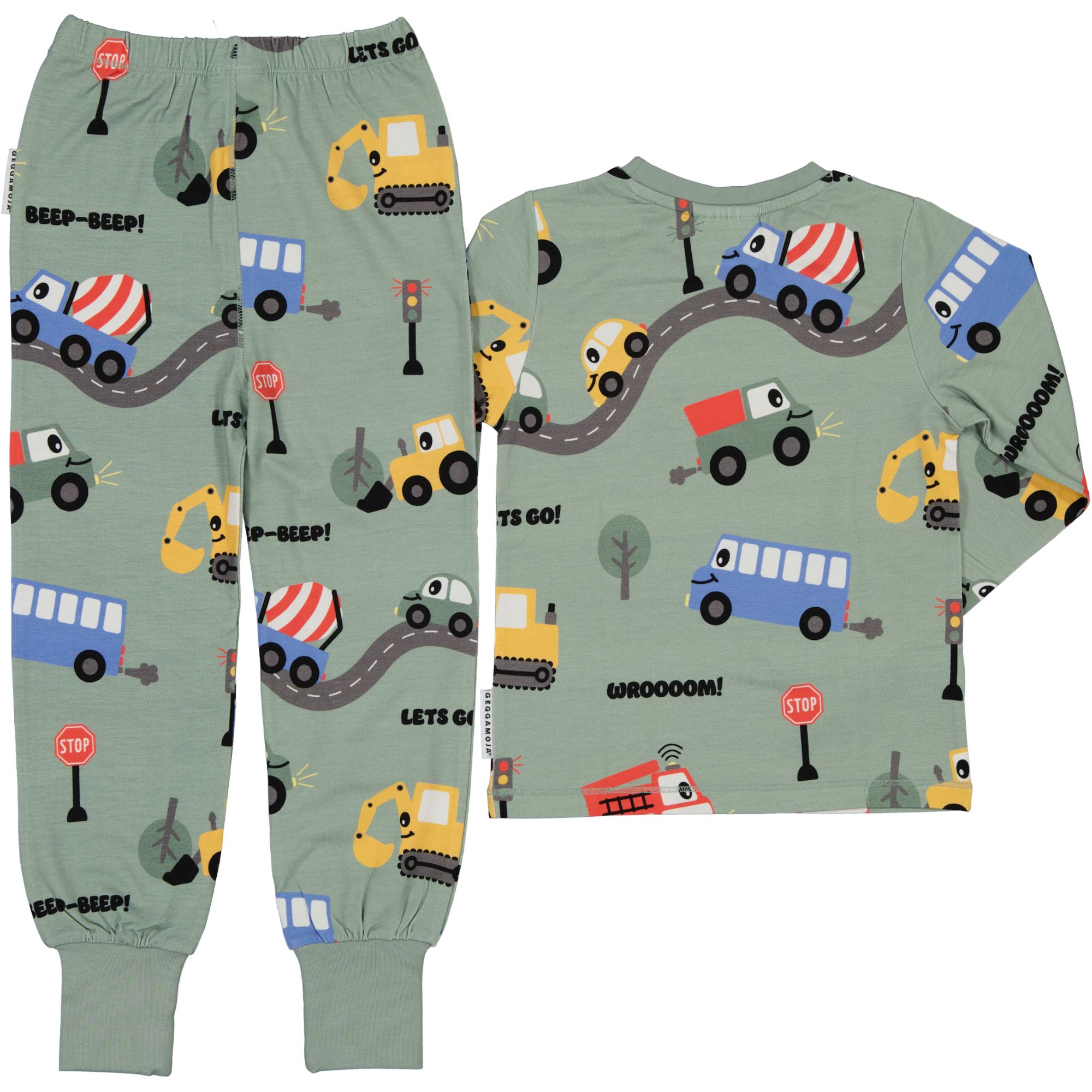 Pyjamas tvådelad Bambu Traktor Grön